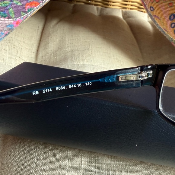 Ray-Ban Tortoise Shell with blue inside Rectangular Glasses - Picture 5 of 7